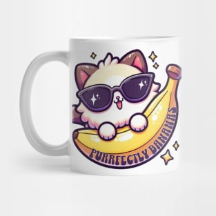 Kawaii Cat Gone Purrfectly Bananas Mug